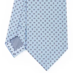 Light Blue Sartorial Jacquard Silk Tie - Small Geometric Pattern