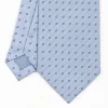 Light Blue Sartorial Jacquard Silk Tie - Small Flower Designs