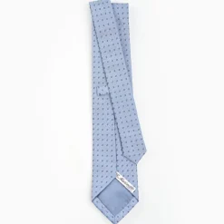 Light Blue Sartorial Jacquard Silk Tie - Small Flower Designs