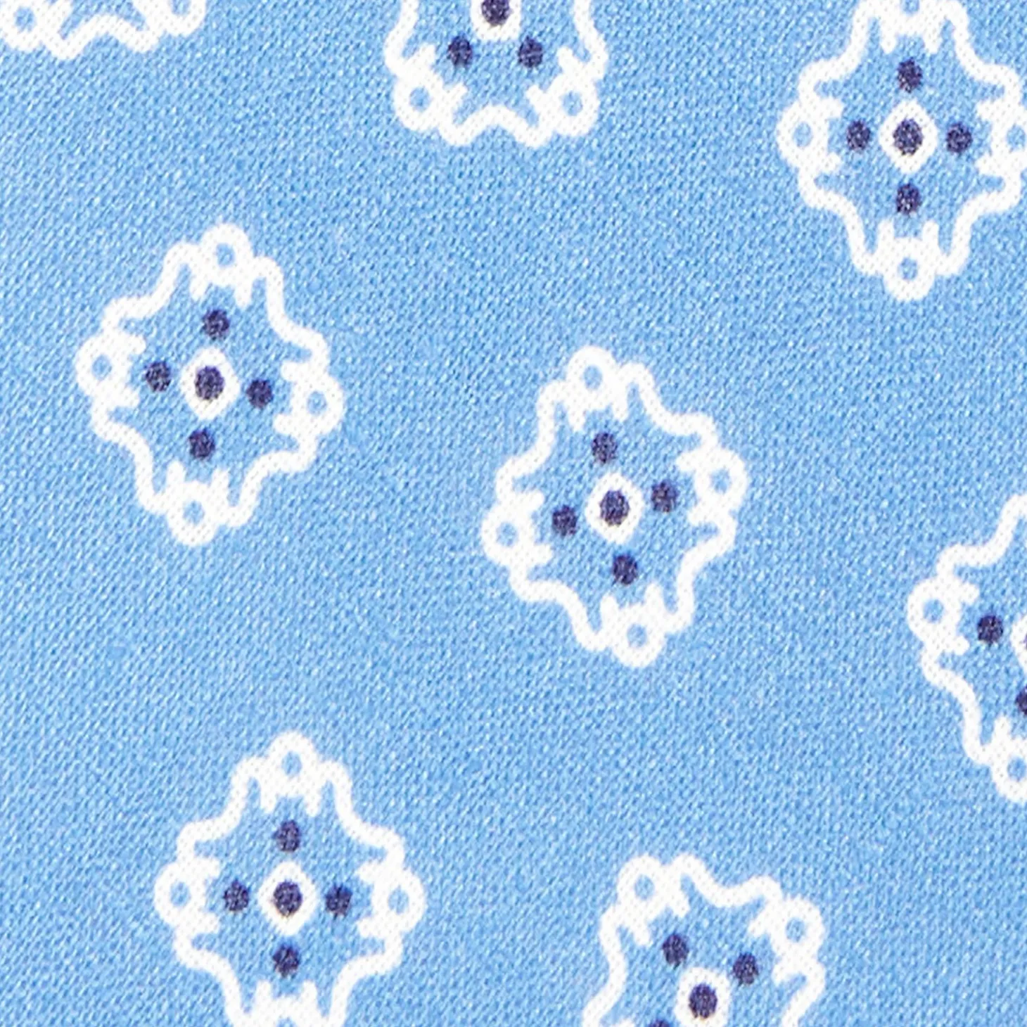 Light Blue Sartorial Linen Tie - Large Flower Pattern