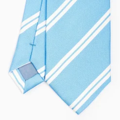 Light Blue Sartorial Striped Silk Tie