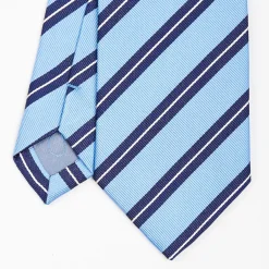 Light Blue Sartorial Striped Silk Tie
