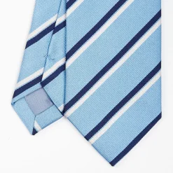 Light Blue Sartorial Striped Silk Tie