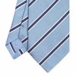 Light Blue Sartorial Striped Silk Tie
