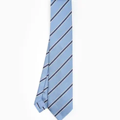 Light Blue Sartorial Striped Silk Tie