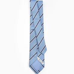 Light Blue Sartorial Striped Silk Tie