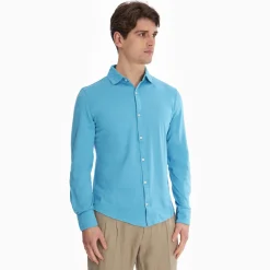 Light Blue Shirt In Jersey