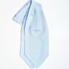 Light Blue Silk Ascot Tie - Flower Pattern