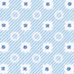 Light Blue Silk Ascot Tie - Flower Pattern
