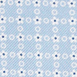 Light Blue Silk Ascot Tie - Flower Pattern