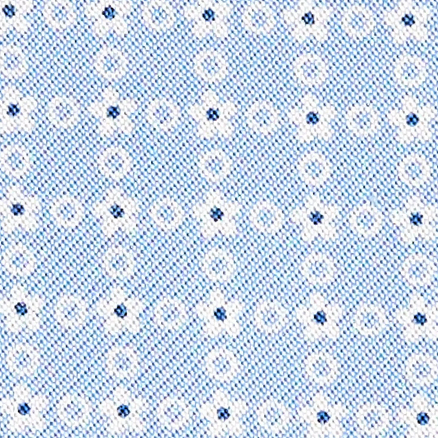 Light Blue Silk Ascot Tie - Flower Pattern