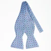 Light Blue Silk Bowtie To Self-Tie Small Flower Pattern