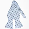 Light Blue Silk Bowtie To Self-Tie Small Geometric Pattern