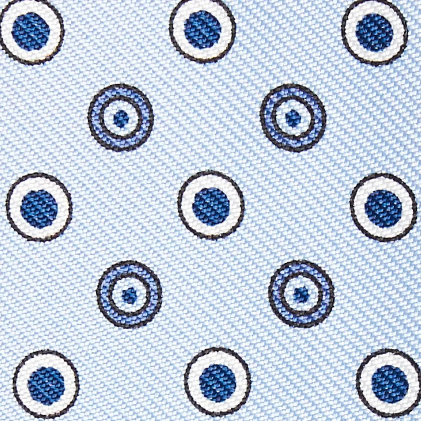 Light Blue Silk Bowtie To Self-Tie Small Geometric Pattern