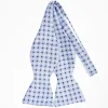 Light Blue Silk Bowtie To Self-Tie Small Flower Pattern