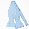 Light Blue Silk Satin Bowtie To Self-Tie - Solid Color