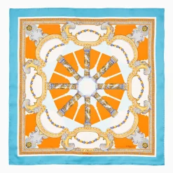 Light Blue Silk Scarf 90 - Santa Chiara Cloister