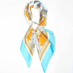 Light Blue Silk Scarf 90 - Santa Chiara Cloister