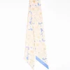 Light Blue Silk Twilly Floral Pattern