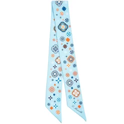 Light Blue Silk Twilly World Of Archivio Flowers 1961