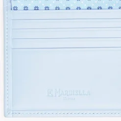 Light Blue Small Wallet In Silk And Leather