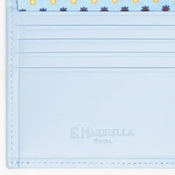 Light Blue Small Wallet In Silk And Leather