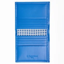 Light Blue Small Wallet In Silk And Leather