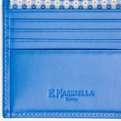 Light Blue Small Wallet In Silk And Leather