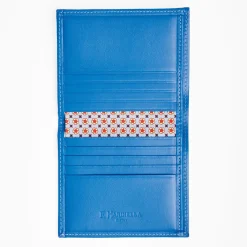Light Blue Small Wallet In Silk And Leather