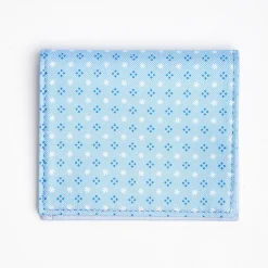 Light Blue Small Wallet In Silk And Leather