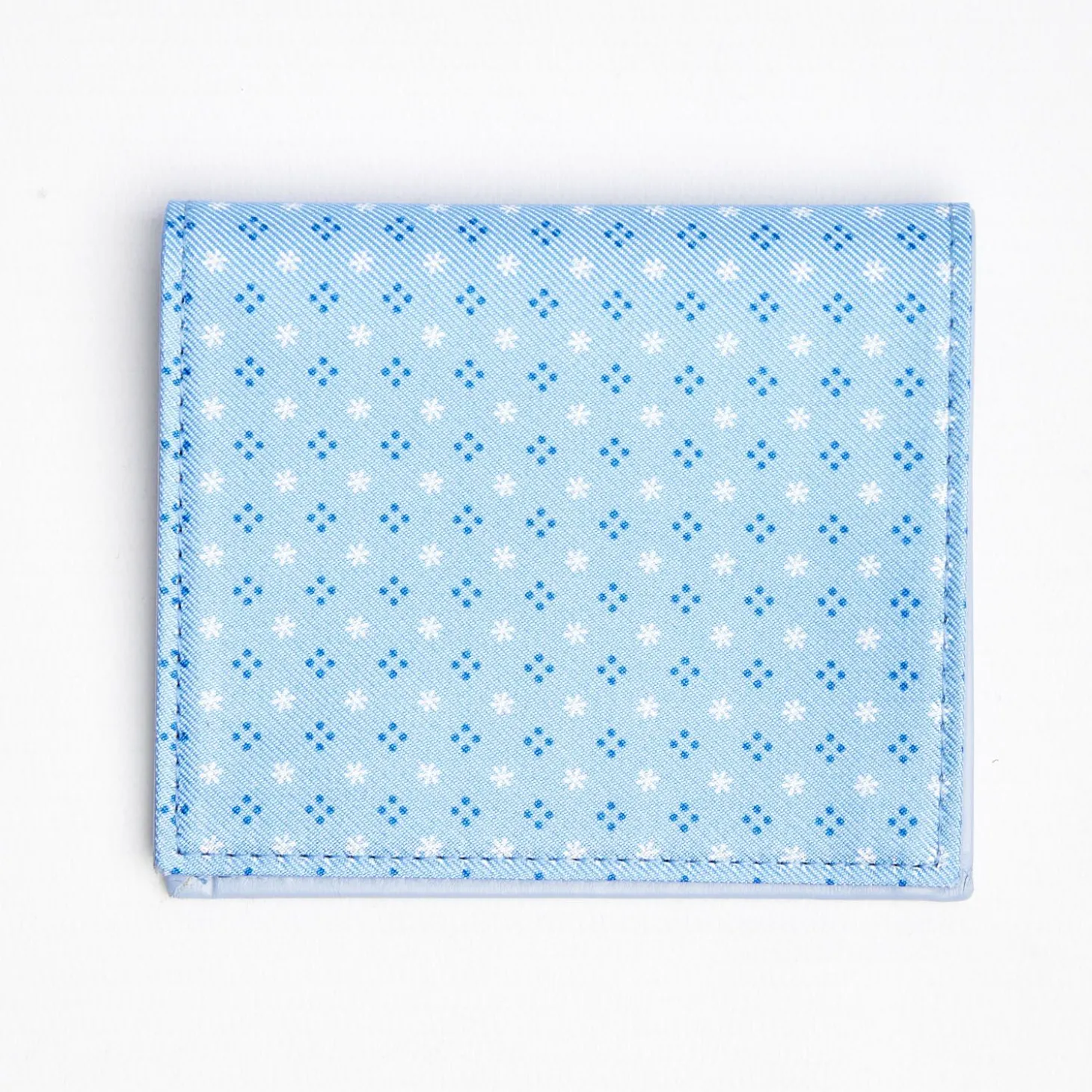 Light Blue Small Wallet In Silk And Leather