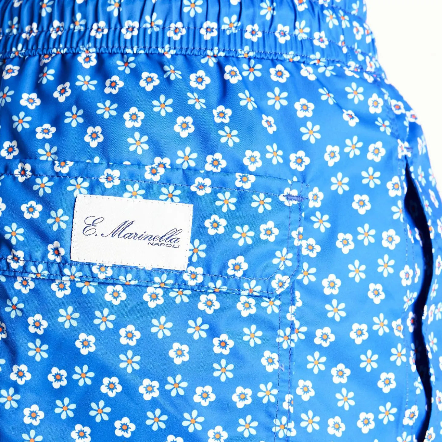Light Blue Swim Shorts- Large Patterns