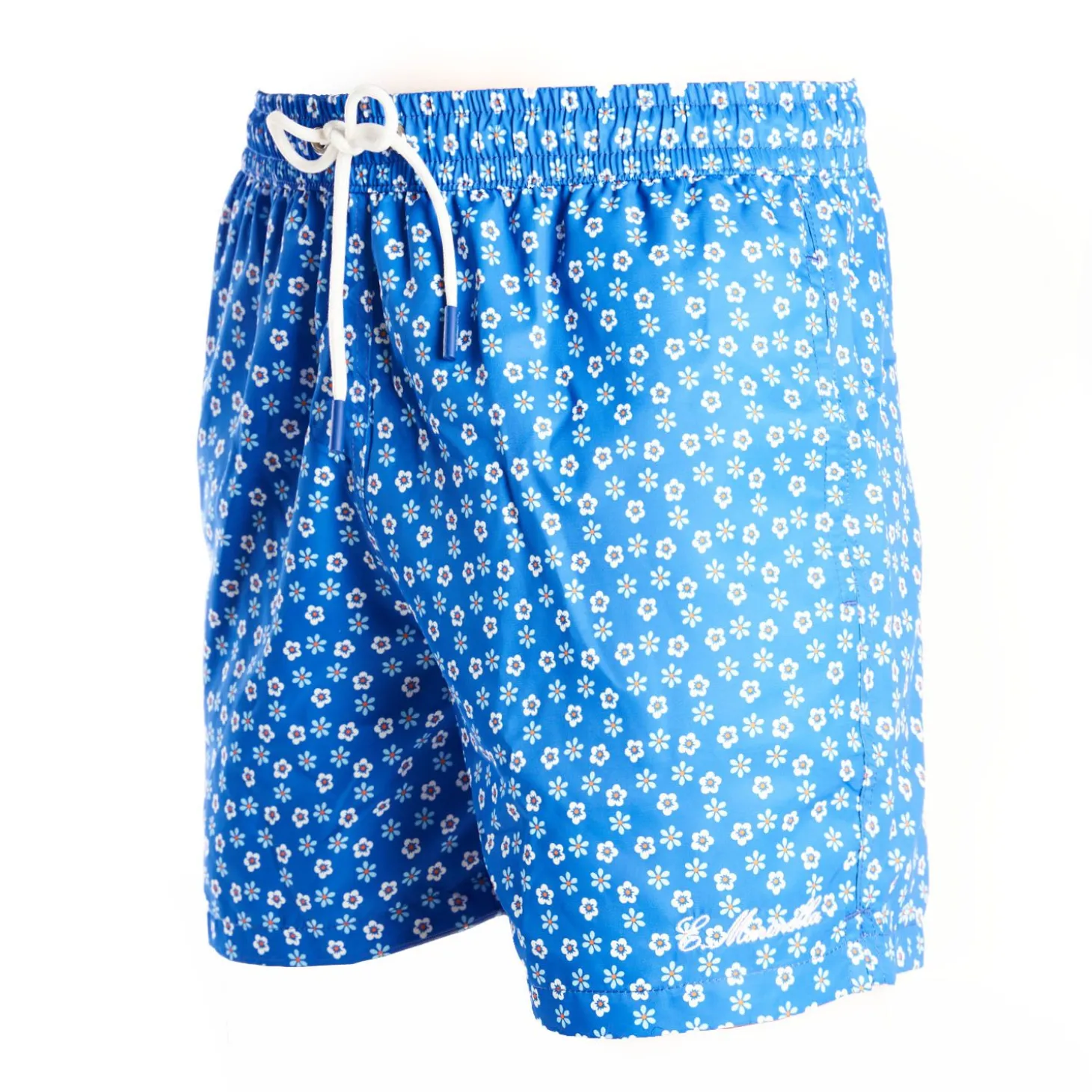 Light Blue Swim Shorts- Large Patterns