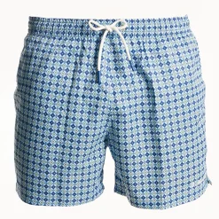 Light Blue Swim Shorts - Large Patterns