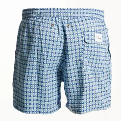 Light Blue Swim Shorts - Large Patterns