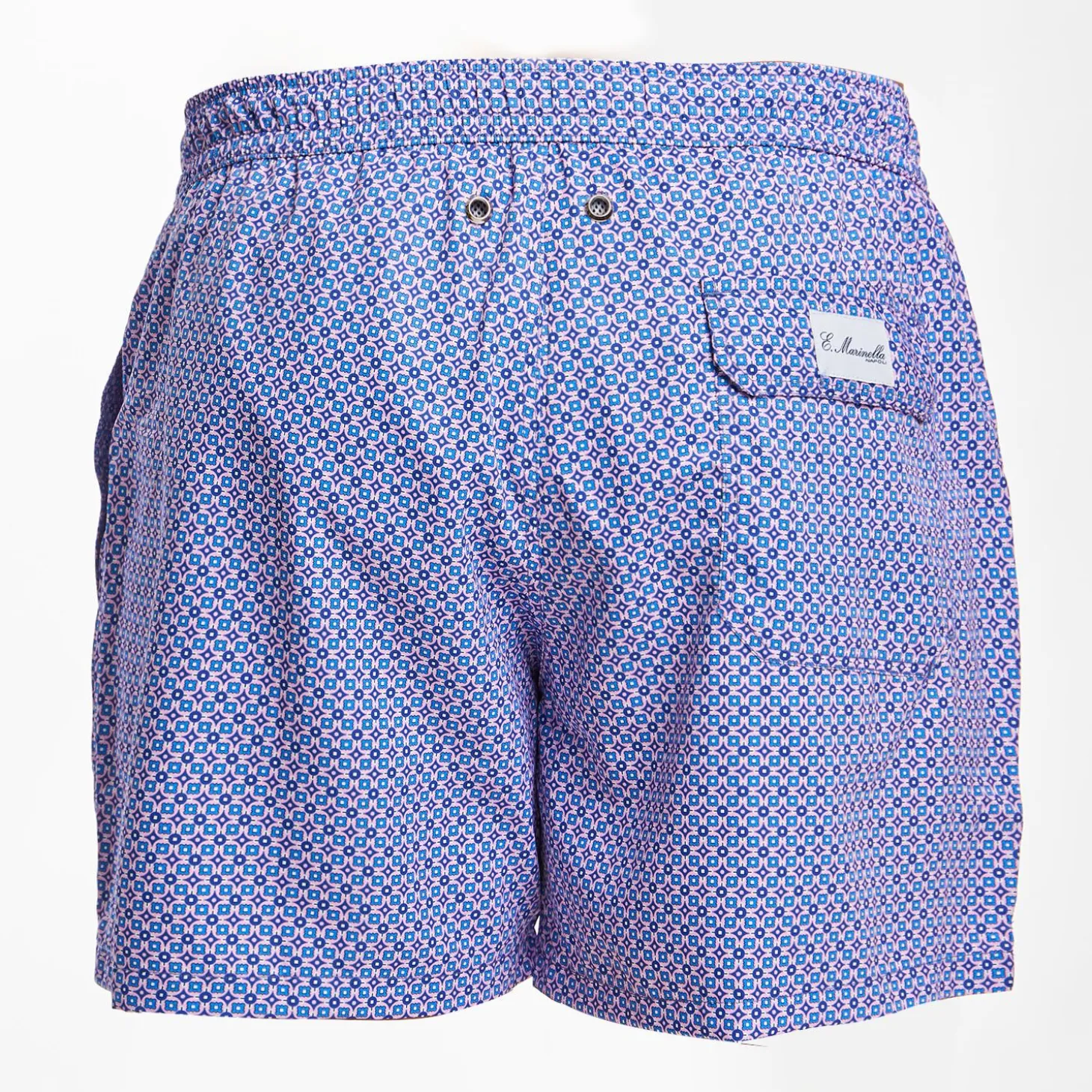 Light Blue Swim Short Small Flower Pattern