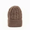 Light Brown Cashmere Braid Beanie