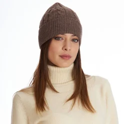 Light Brown Cashmere Braid Beanie