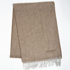 Light Brown Cashmere Fringed Scarf