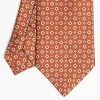 Light Brown Sartorial Classic Silk Tie Small Flower Pattern