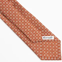 Light Brown Sartorial Classic Silk Tie Small Flower Pattern