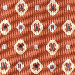 Light Brown Sartorial Classic Silk Tie Small Flower Pattern