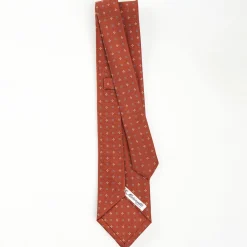 Light Brown Sartorial Classic Tie - Small Flower Pattern