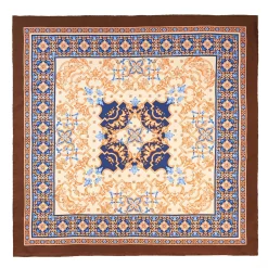 Light Brown Silk Scarf 90 - Mediterranean Vibes