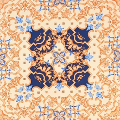 Light Brown Silk Scarf 90 - Mediterranean Vibes