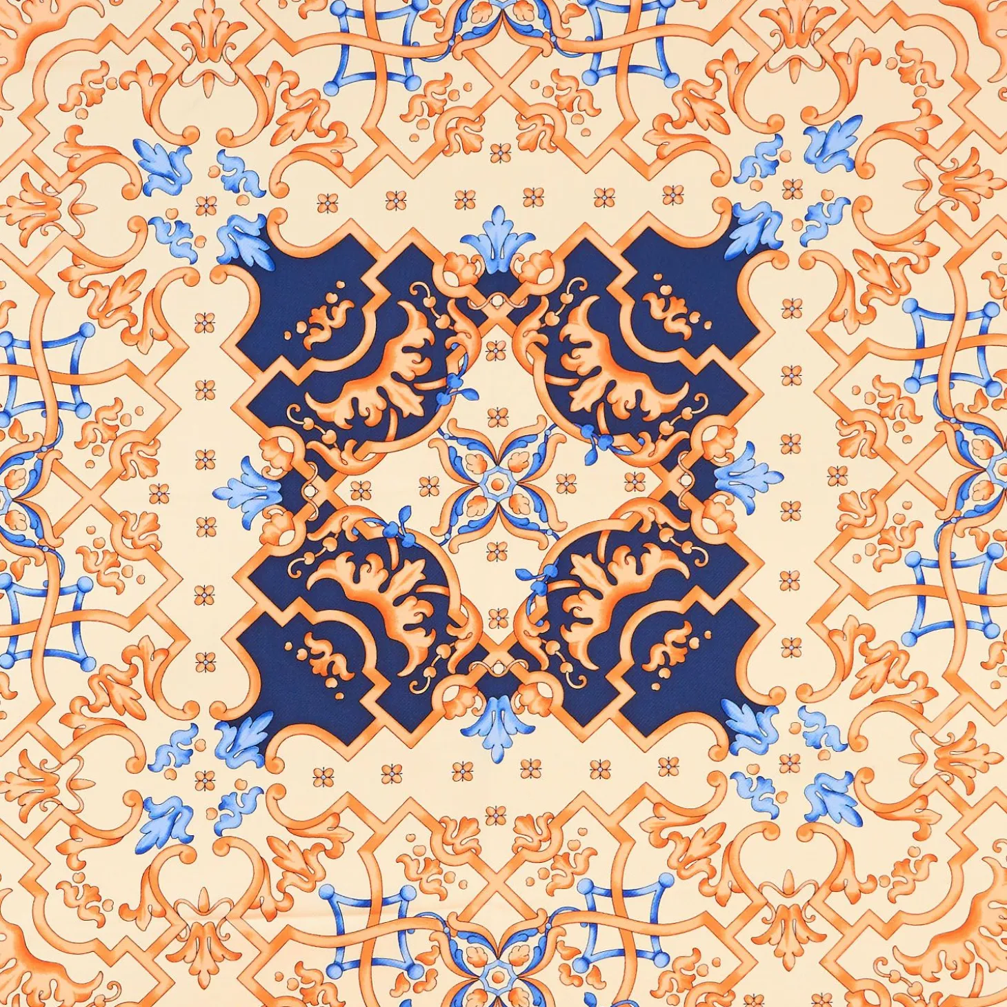 Light Brown Silk Scarf 90 - Mediterranean Vibes