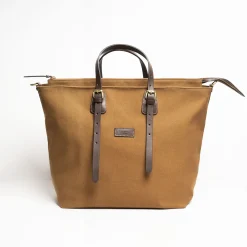 Light Brown Weekend Bag With Leather Trim