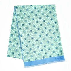 Light Green And Blue Double Silk Scarf