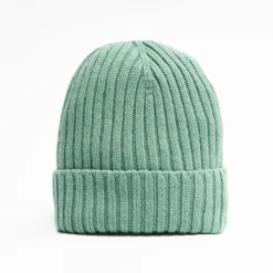 Light Green Cashmere Ribbed Beanie