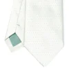 Light Green Cerimonial Silk Satin Tie Small Polka Dot Pattern